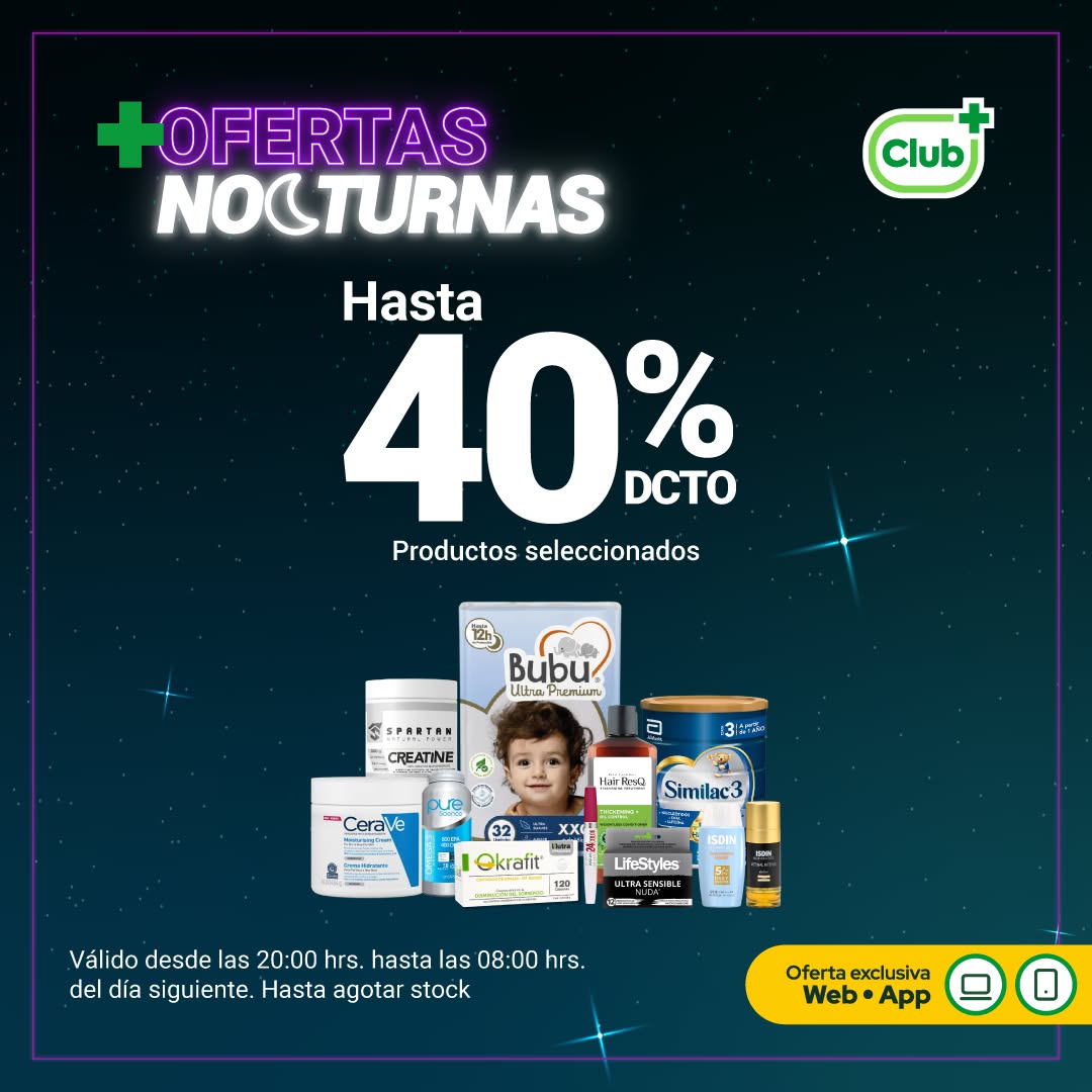 Farmacias Cruz Verde Facebook ad: Ofertas nocturnas