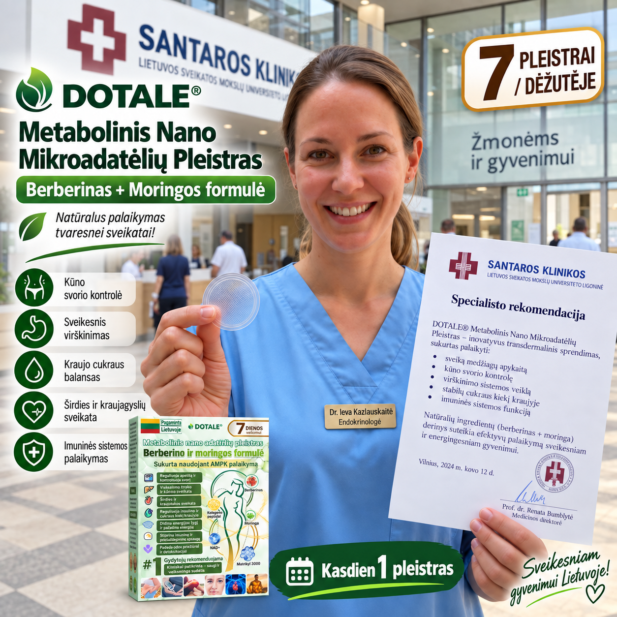 Dr. Lauren Beckett Facebook ad: Europos kokybės standartai • 100 % natūralūs ingredientai…