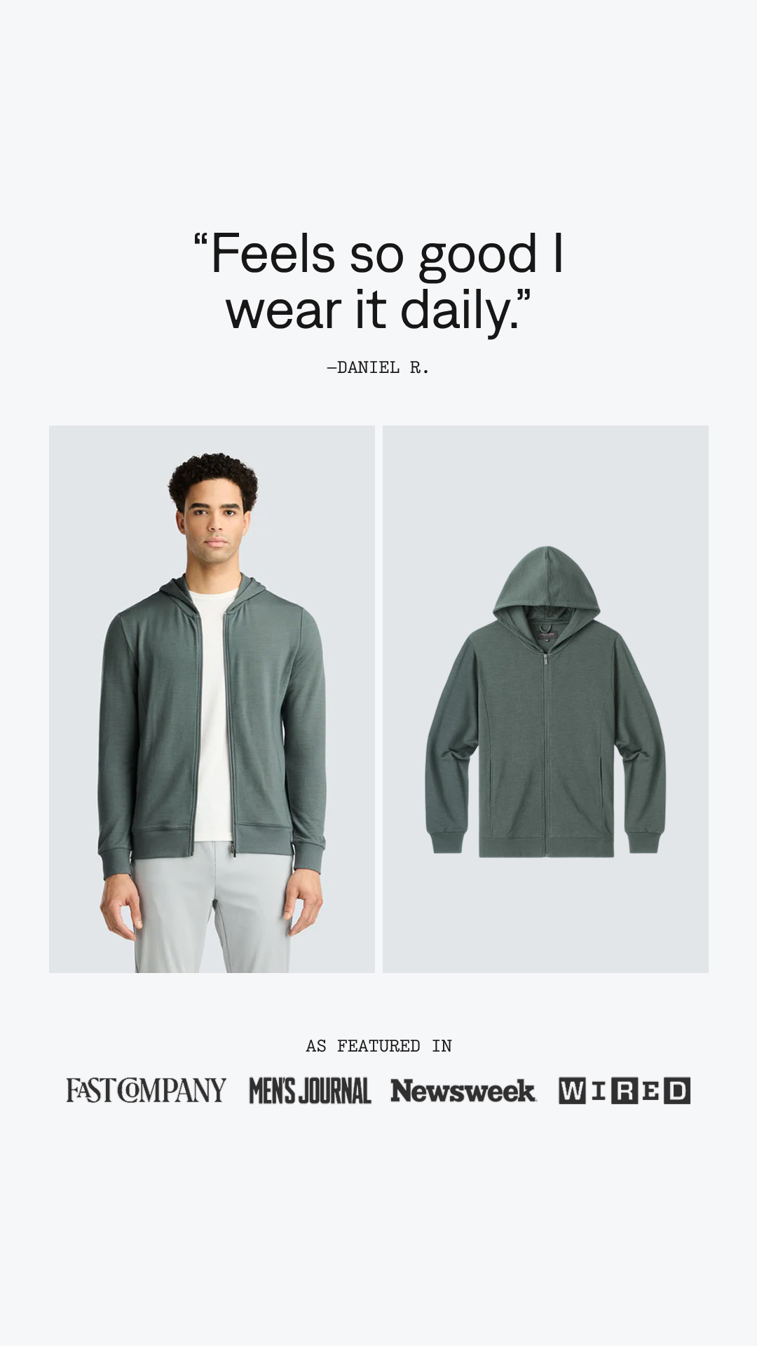 Unbound Merino Facebook ad: Pack It. Wear It Daily.