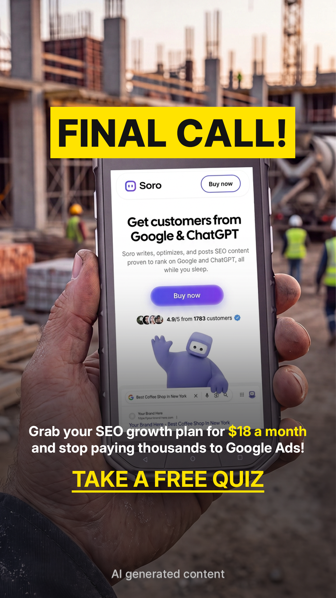 Soro SEO Facebook ad: Rank #1 on Google
