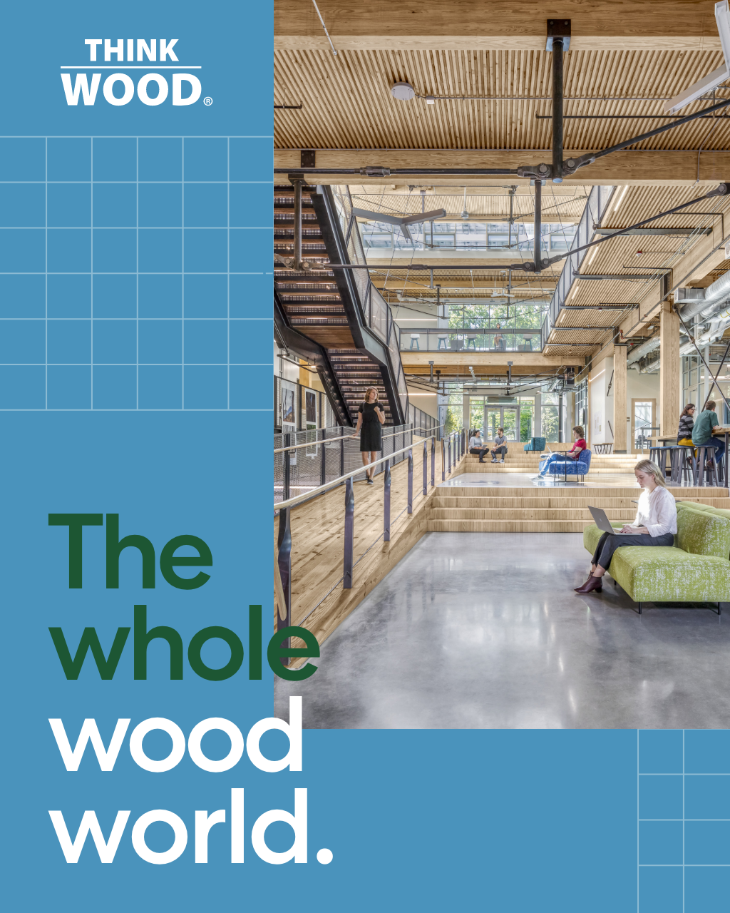 Think Wood Facebook ad: The Whole Wood World