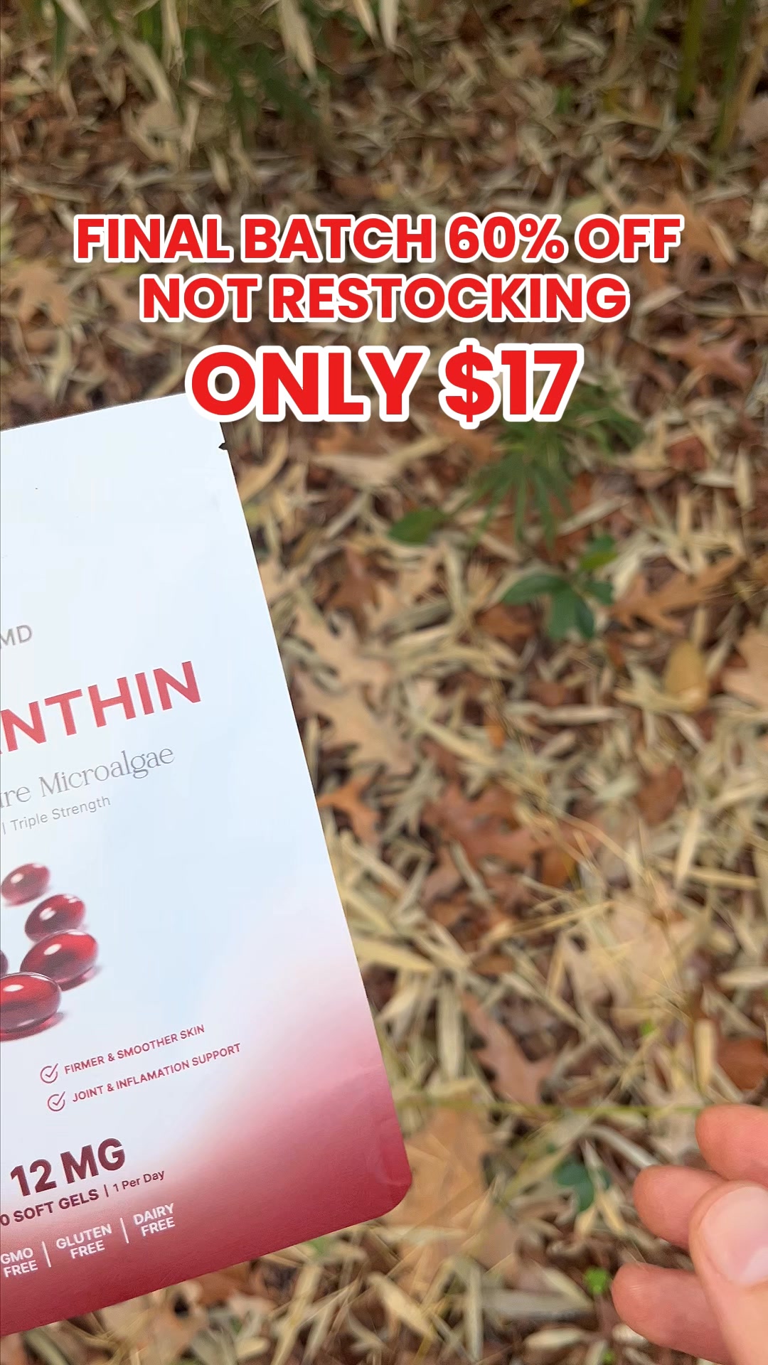The Wellness Blueprint Facebook ad: Clinically Dosed Astaxanthin, No Fillers, Just Results