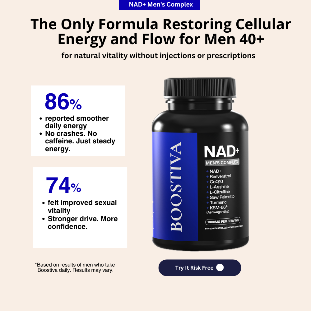 Boostiva Facebook ad: The Men’s NAD+ Formula Everyone Is Talking About