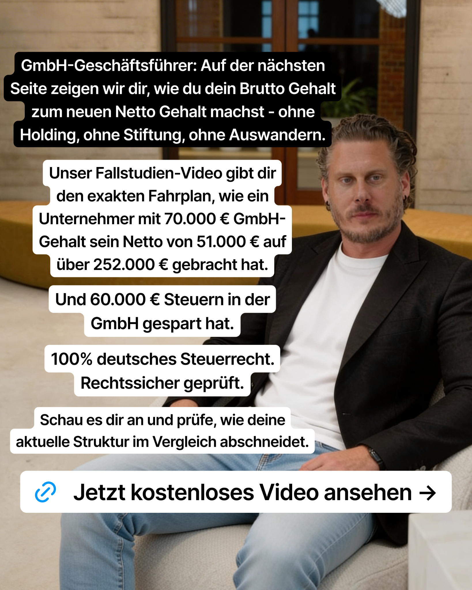 Marvin Großkrueger Facebook ad: Finde heraus, wie viel Steuer du legal sparen könntest