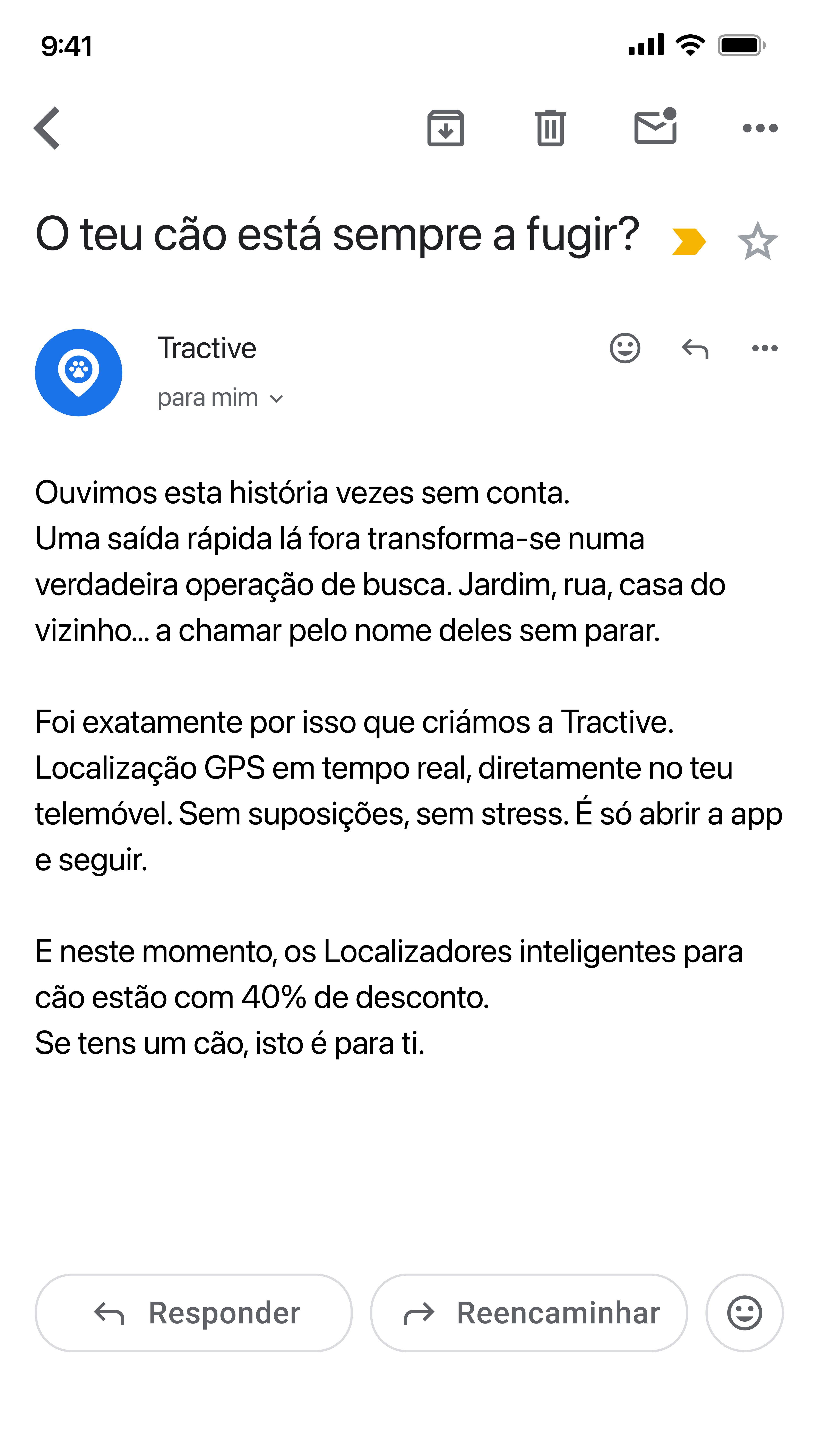 Tractive Facebook ad