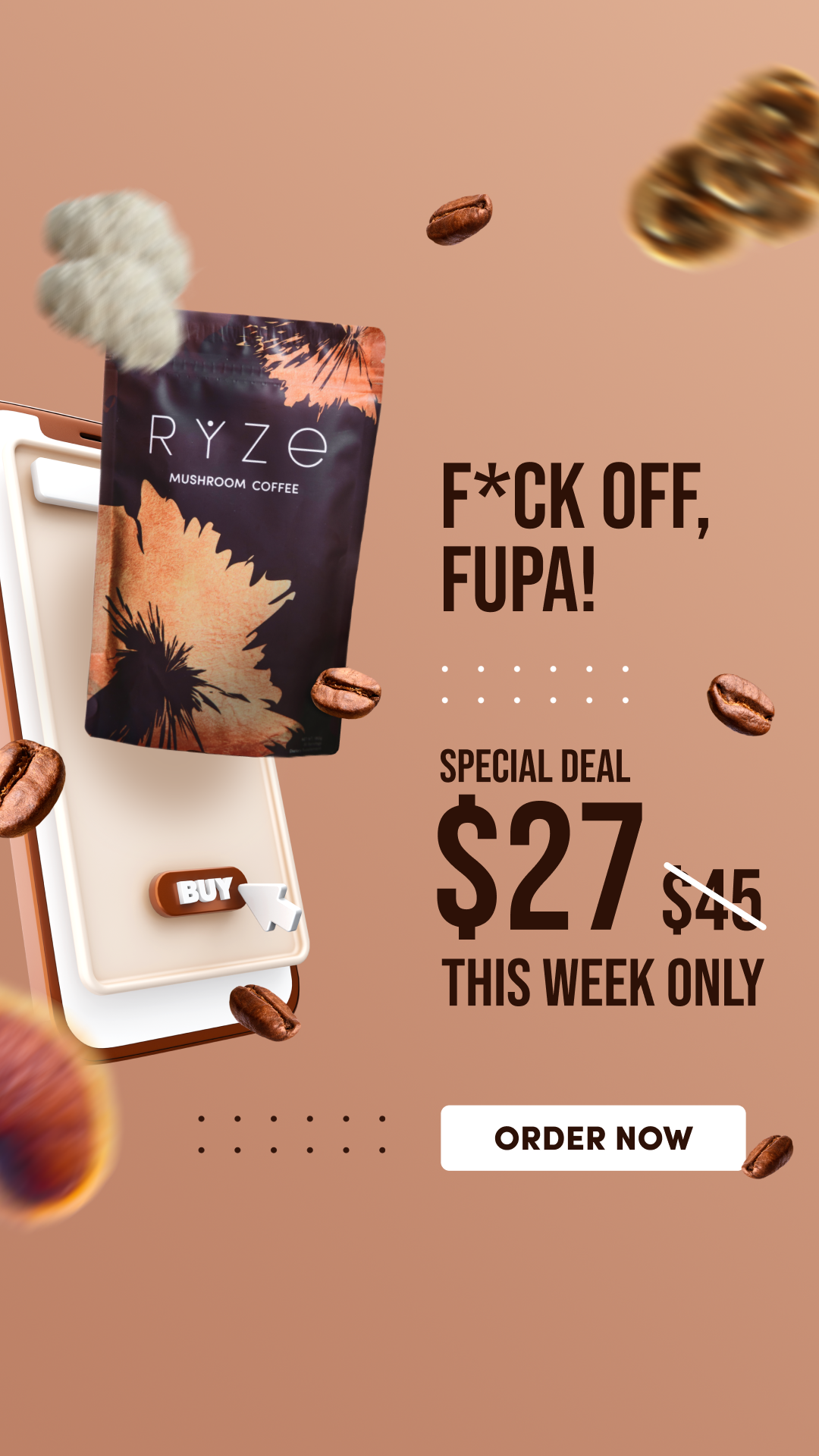 RYZE Superfoods Facebook ad