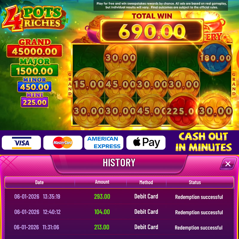 Jackpot Go Facebook ad: Jackpot Dreams Come True!