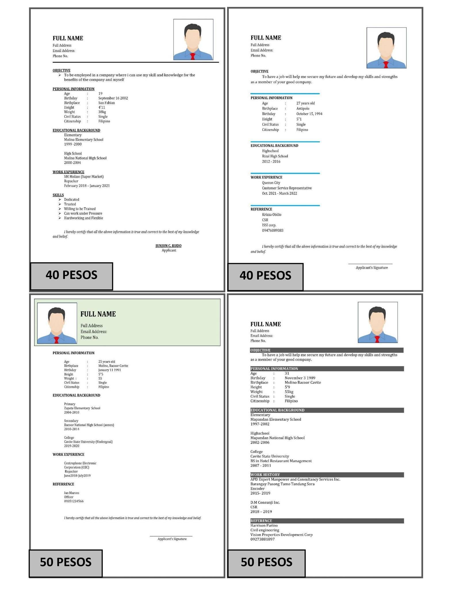 Resume Maker PH Facebook ad: Resume or CV