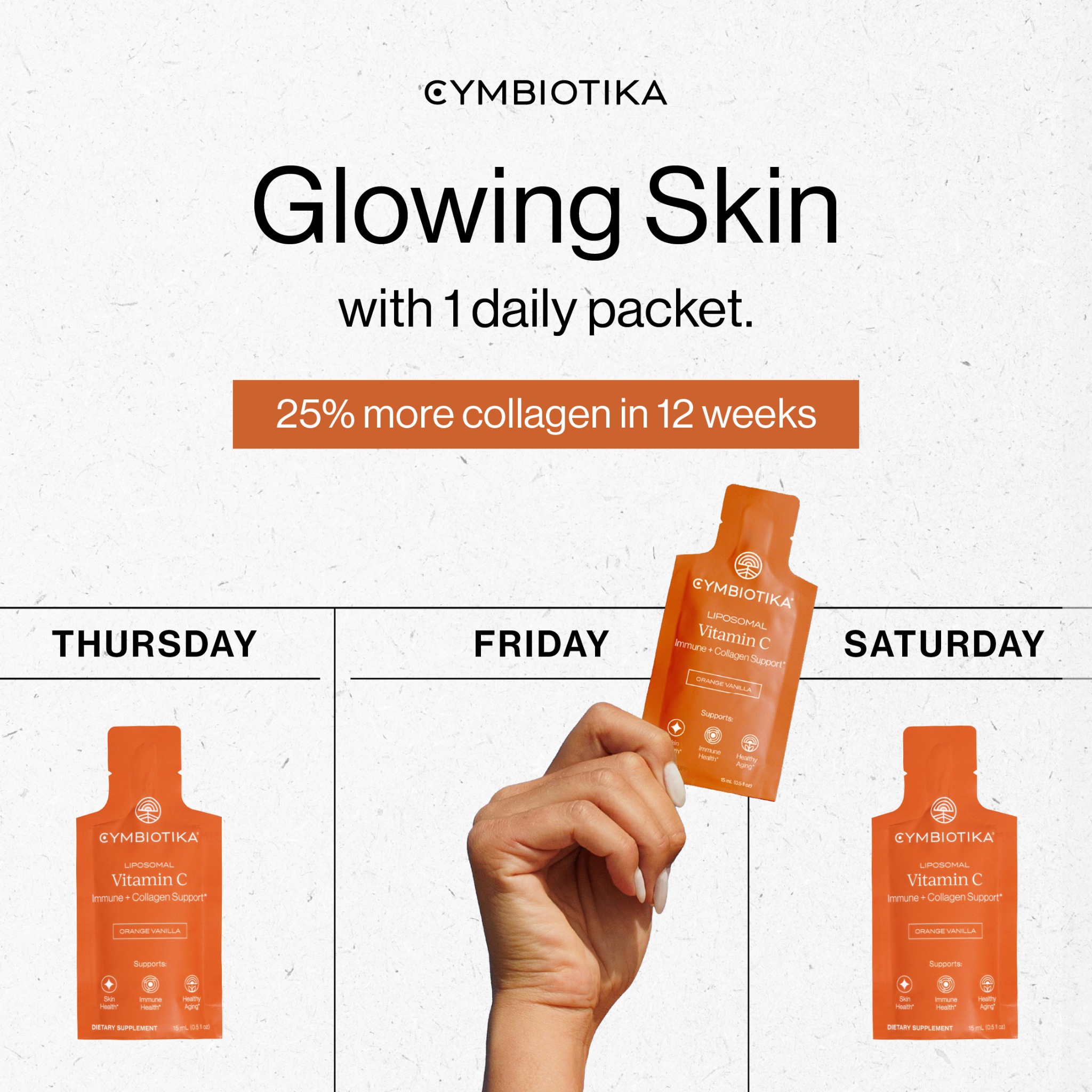 Cymbiotika Facebook ad: Glow from the Inside Out