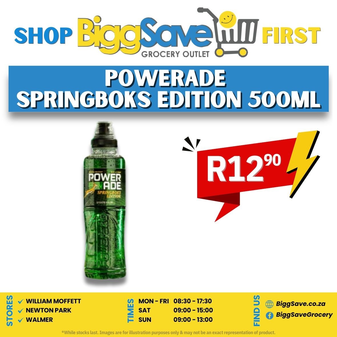BiggSave Grocery Outlet Facebook ad: SHOP BIGGSAVE FIRST!