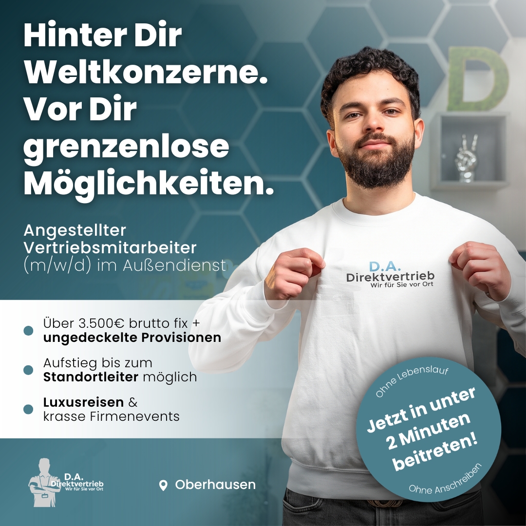 D.A.Direktvertrieb Facebook ad: Bist Du es leid, in einem Job festzustecken…