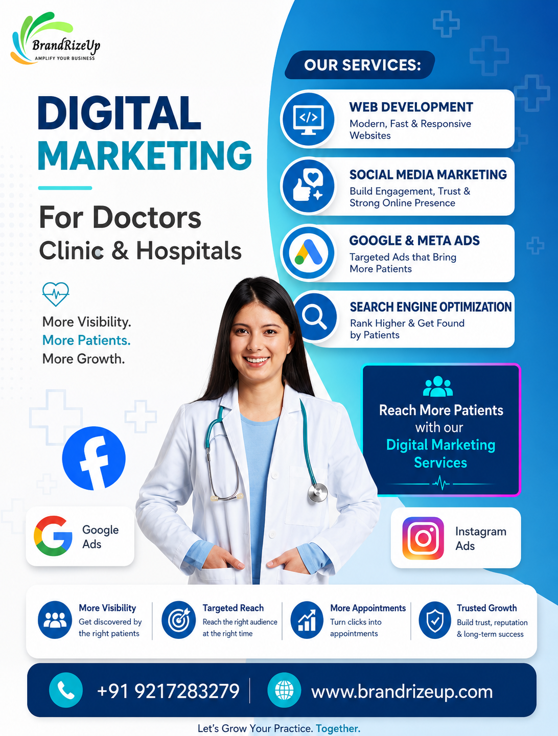 Brandrizeup.global Facebook ad: Reach More Patients Today