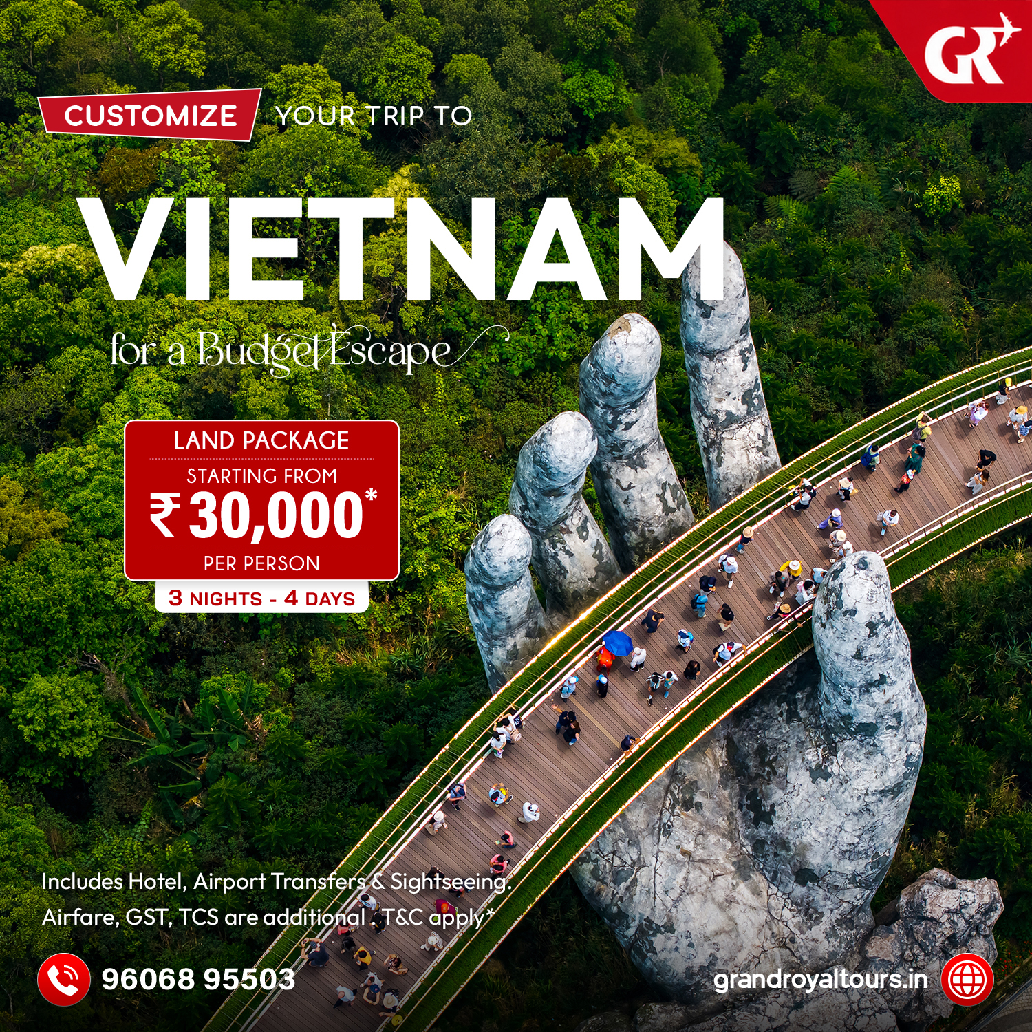 Grand Royal Tours - Karnataka Facebook ad: Dreaming of your perfect international getaway?