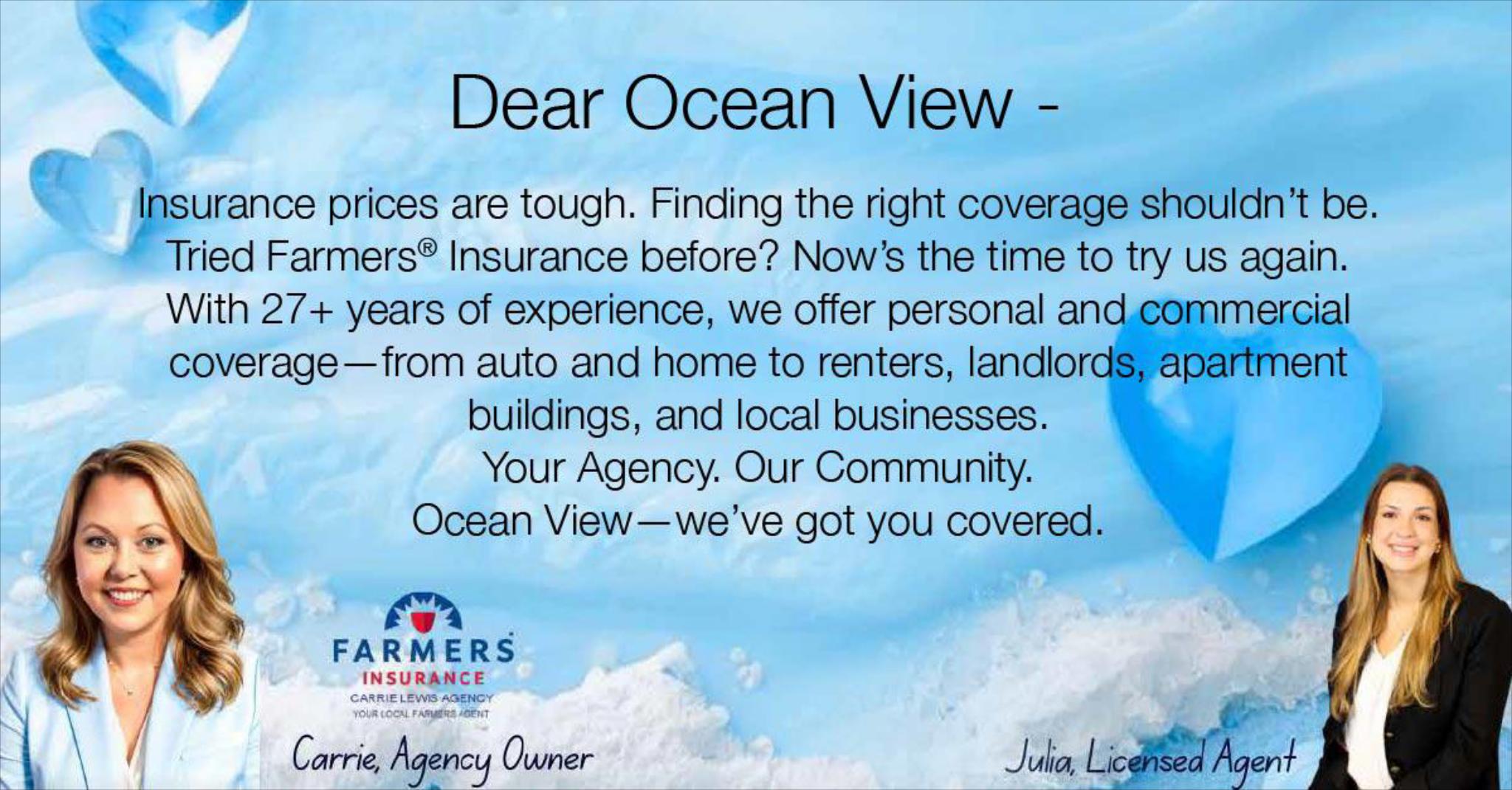 Farmers Insurance - Carrie Lewis Agency Facebook ad: Farmer’s Insurance