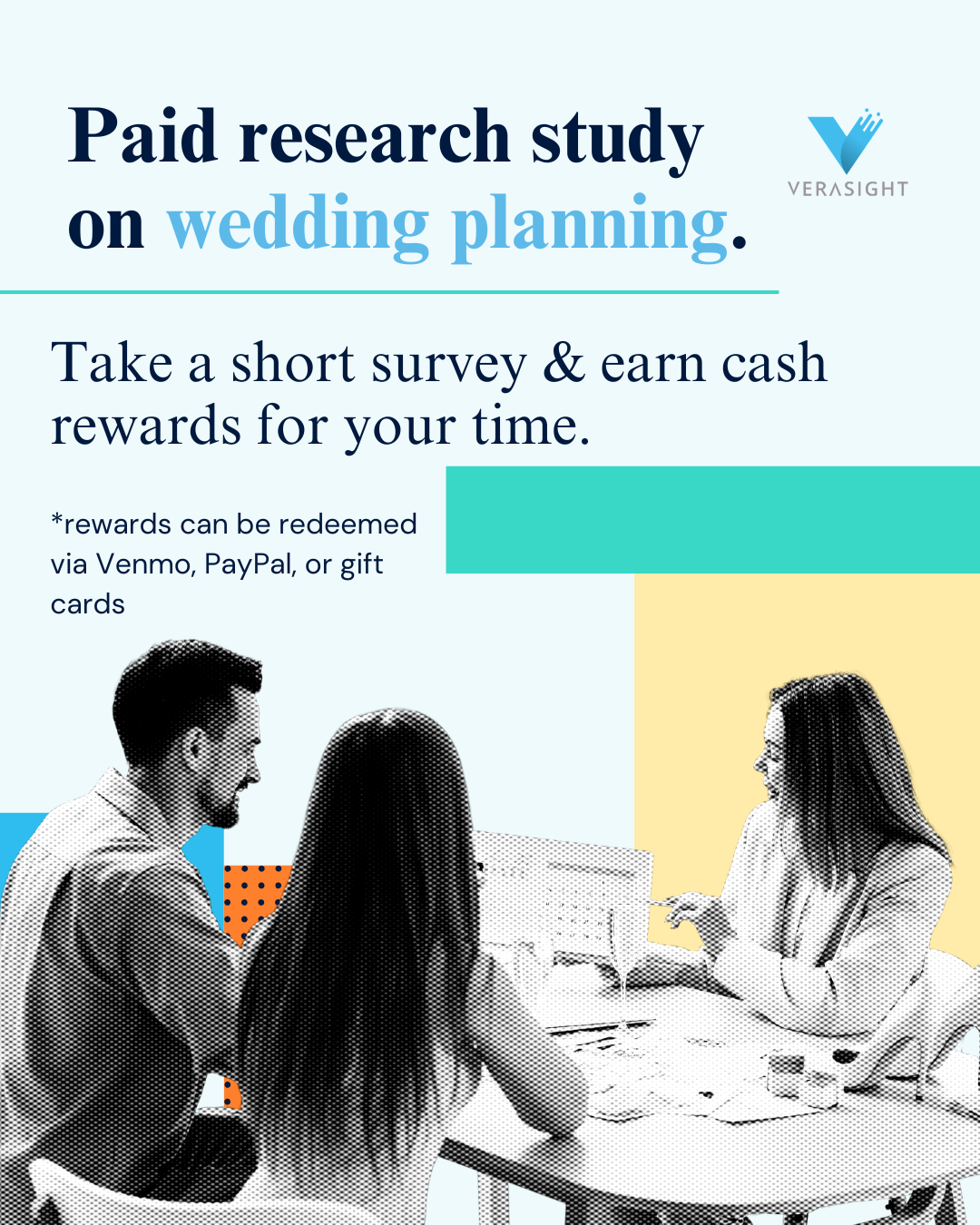 Verasight Surveys Facebook ad: Sign-up, earn points, redeem through Venmo