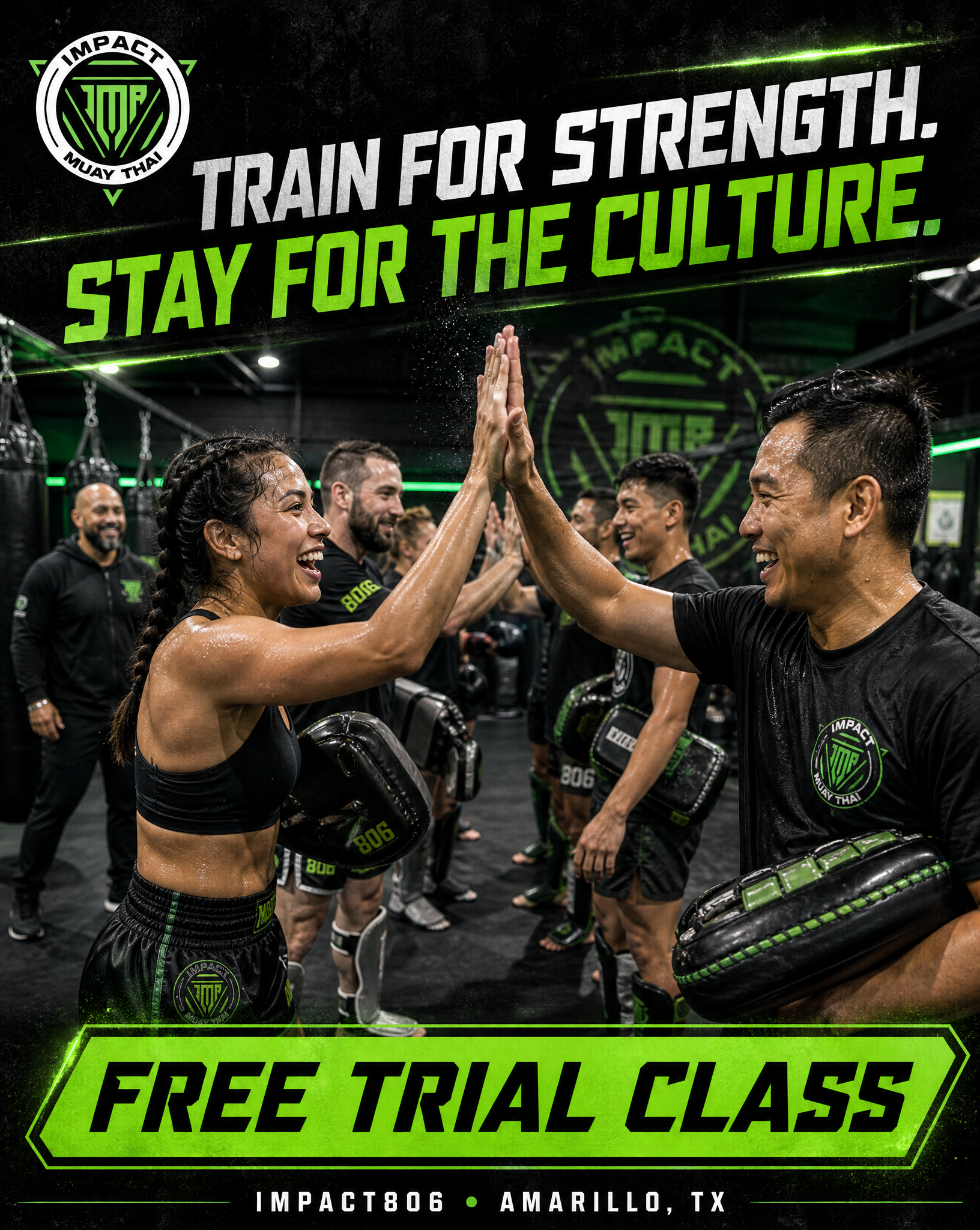 Impact Martial Arts Academy Facebook ad: Free Trial, Join the Culture