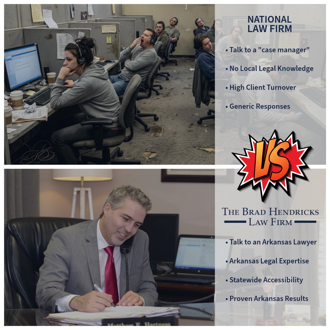 The Brad Hendricks Law Firm Facebook ad: Local Arkansas Lawyers