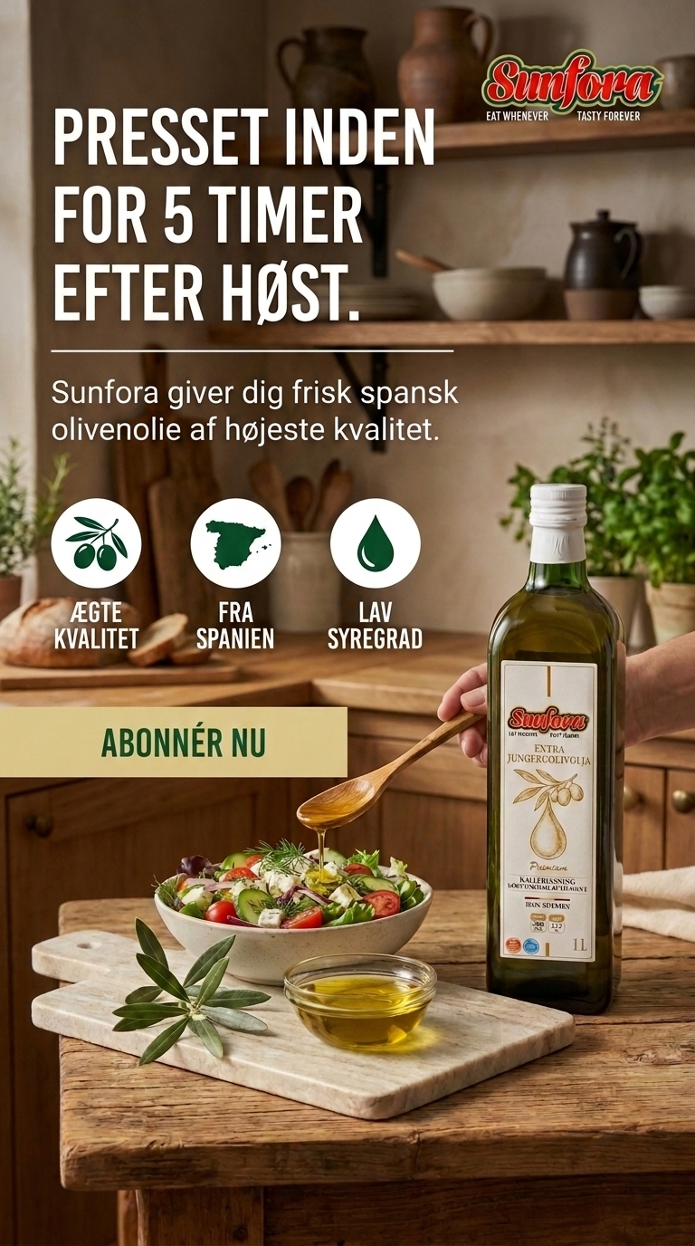 Sunfora Facebook ad: Ægte spansk ekstra jomfruolivenolie