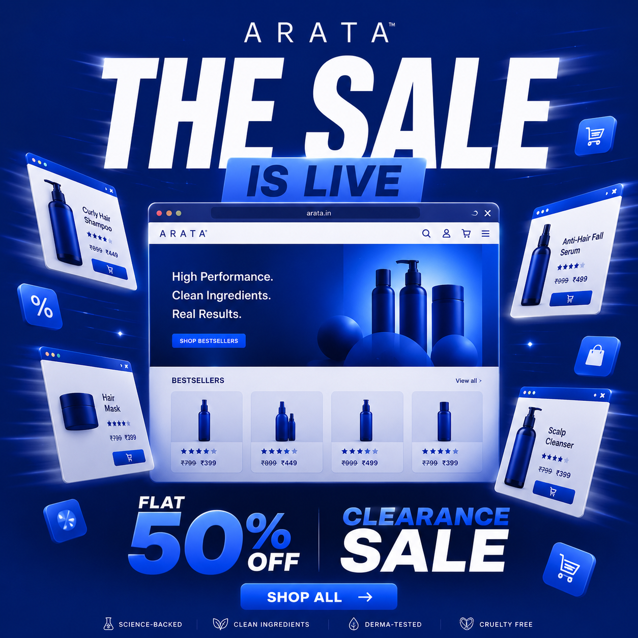 Arata Clearance Sale Facebook ad: ARATA @ Flat 50% OFF