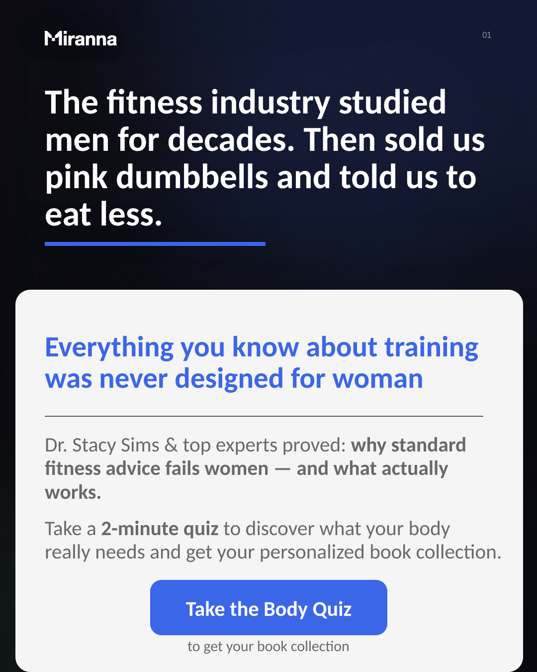 Miranna World Facebook ad: Take the 2-min Body Quiz