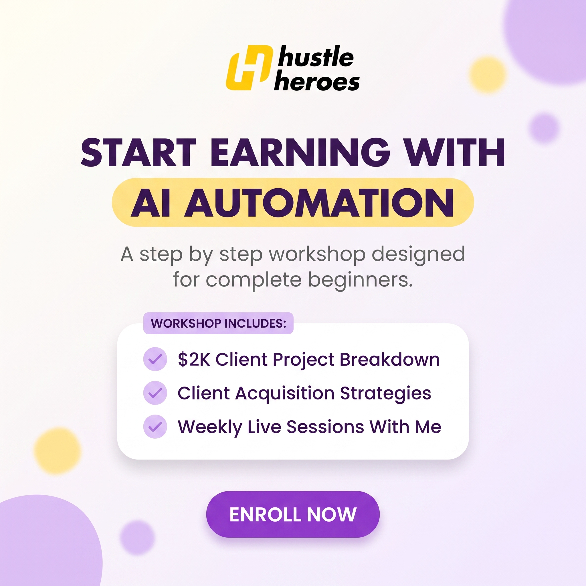 Hustle Heroes Facebook ad