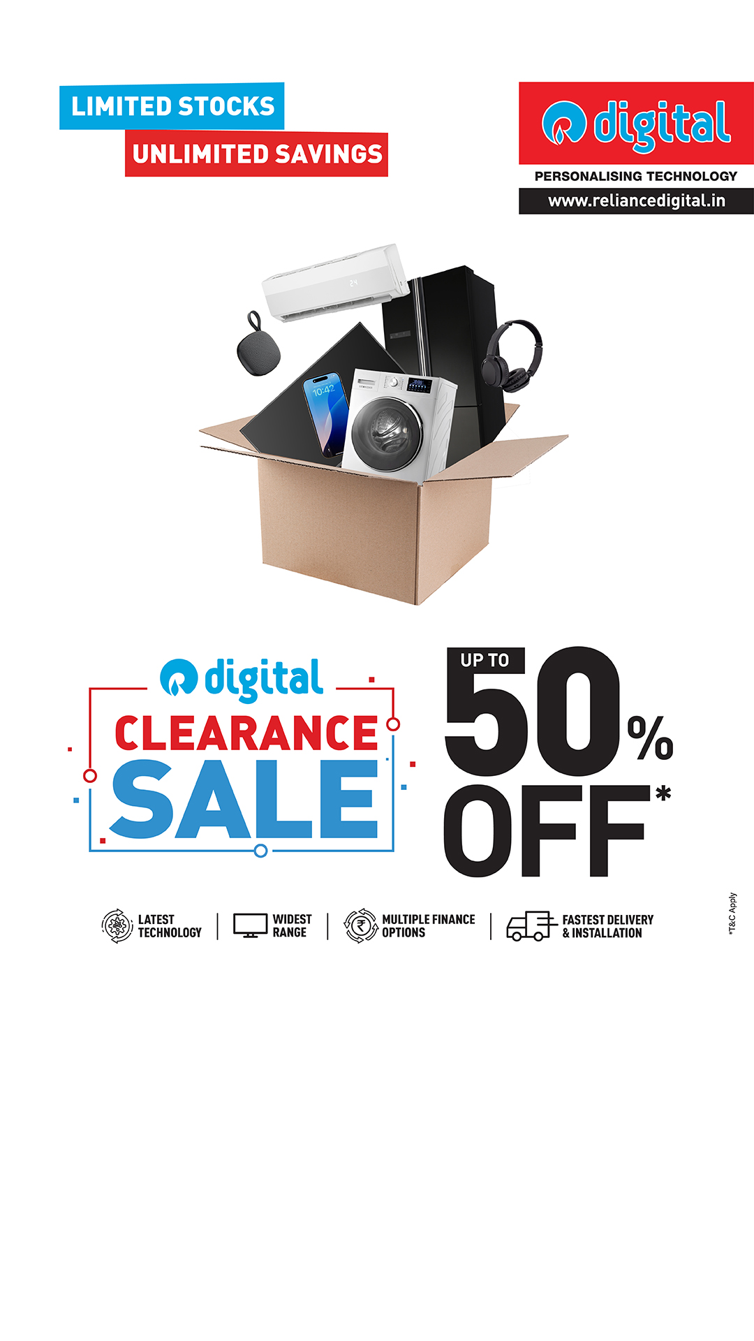 Reliance Digital Facebook ad: Digital Clearance Sale