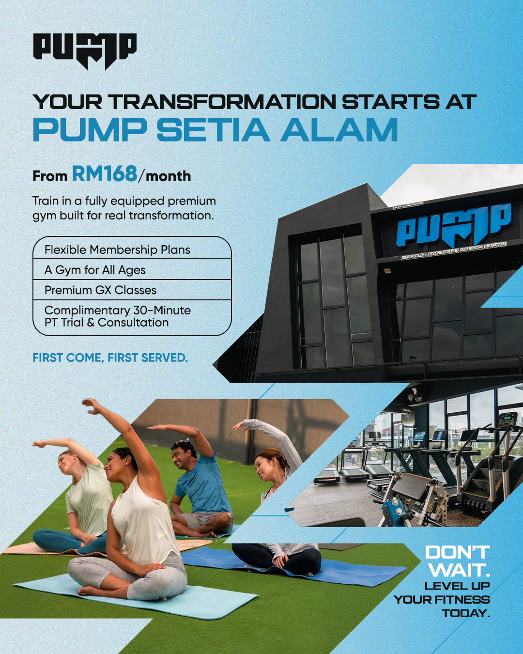 Pump Fitness Setia Alam Facebook ad: Gym Membership From RM168/Month