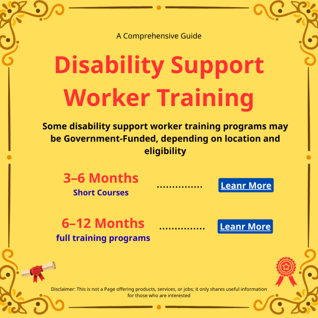 Dr.Martin John Facebook ad: Disability Support Worker Training - Guid on