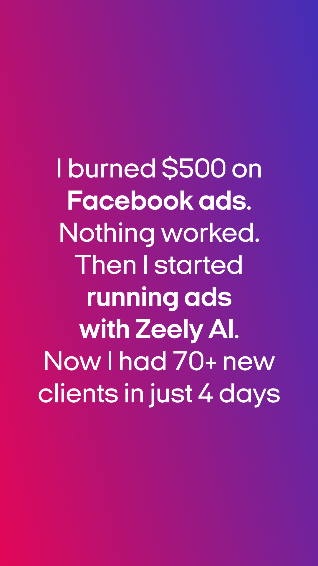 Zeely Facebook ad