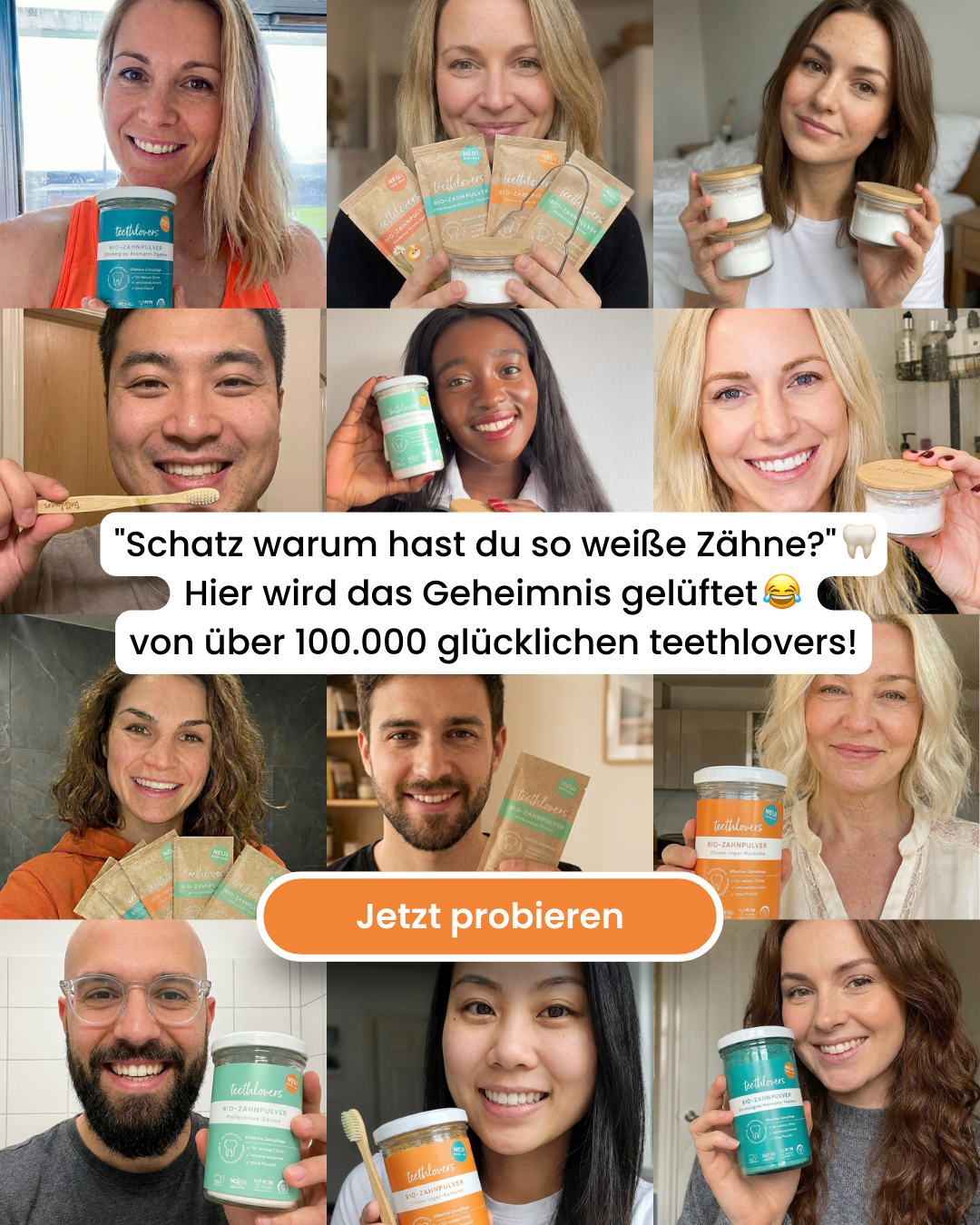 Teethlovers Facebook ad: Natürlich weißes Lächeln