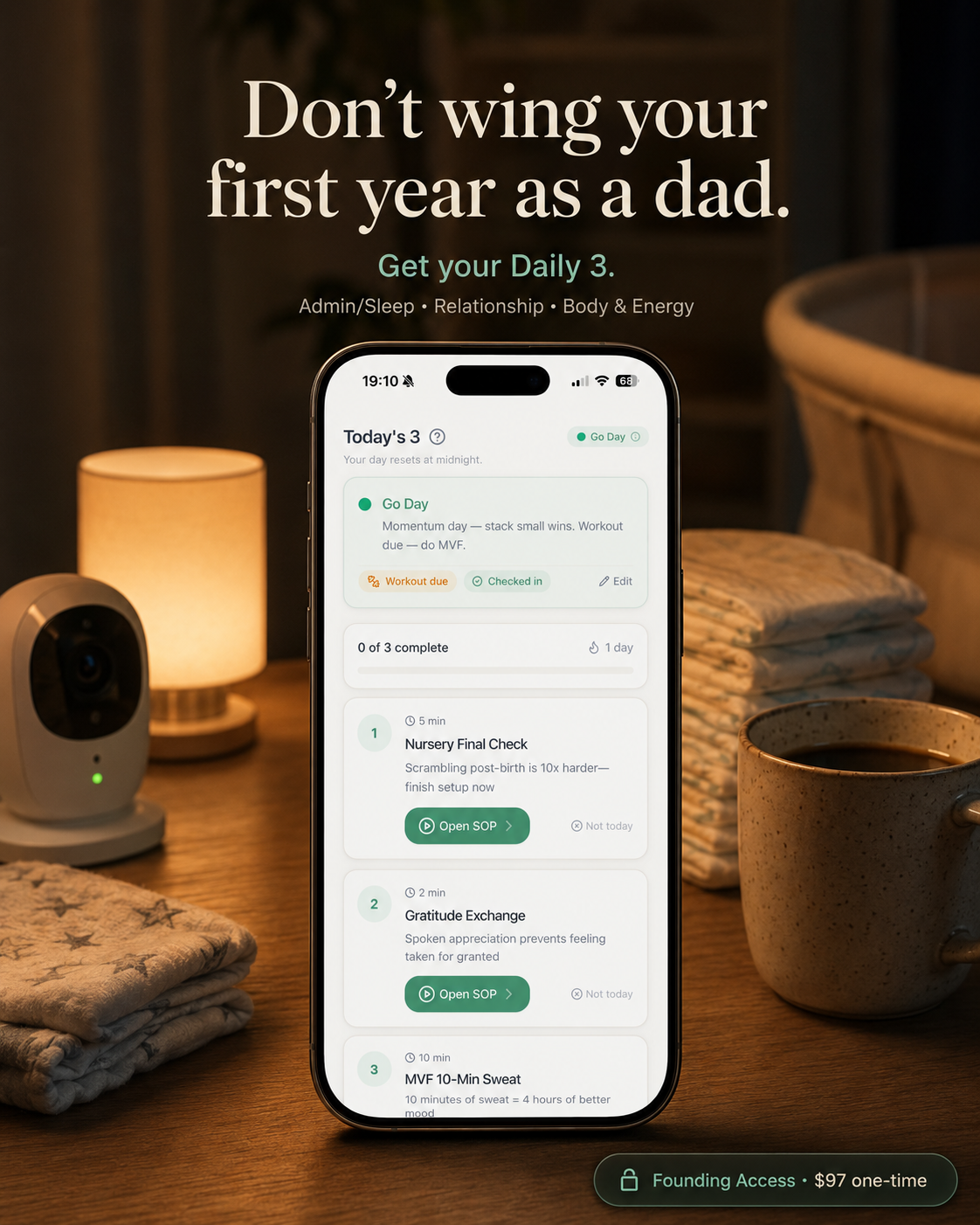 Dadileo OS Facebook ad: Don’t wing your first year as a dad.