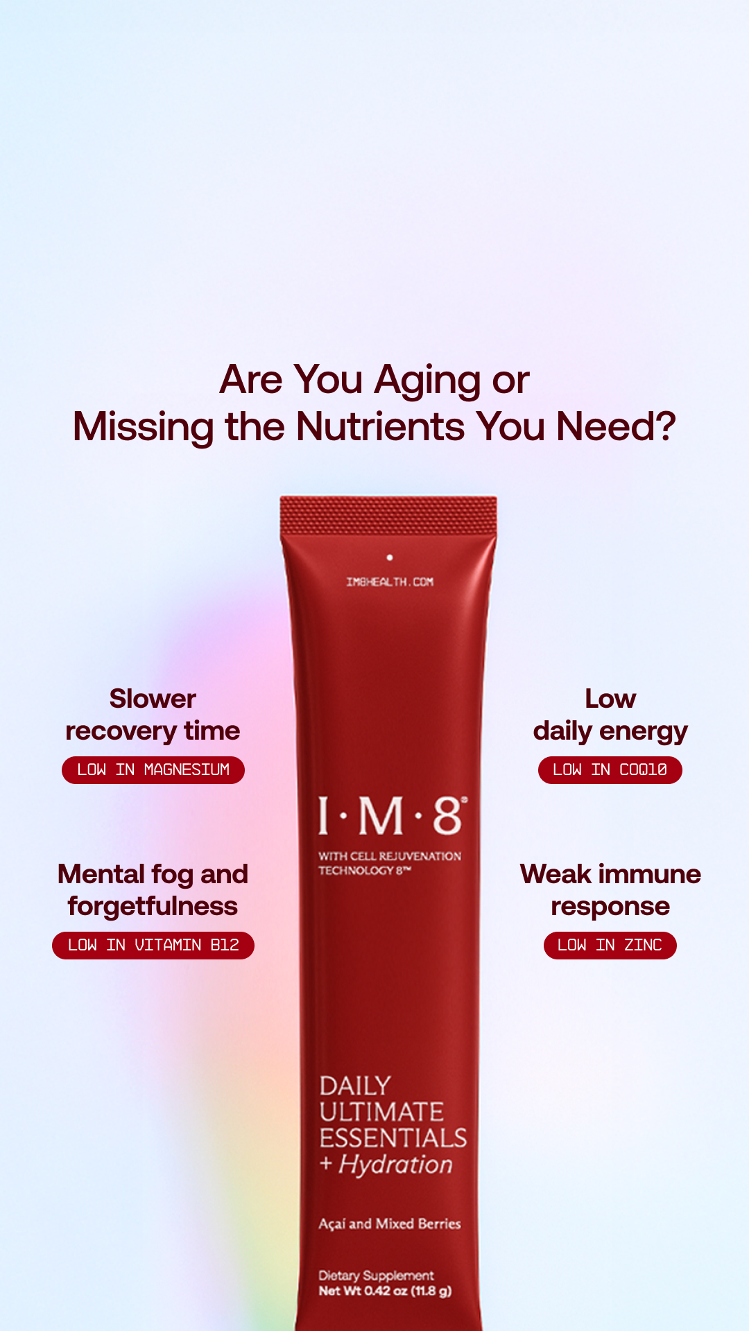 IM8 Facebook ad: Backed by Research. Proven by Science. IM8.