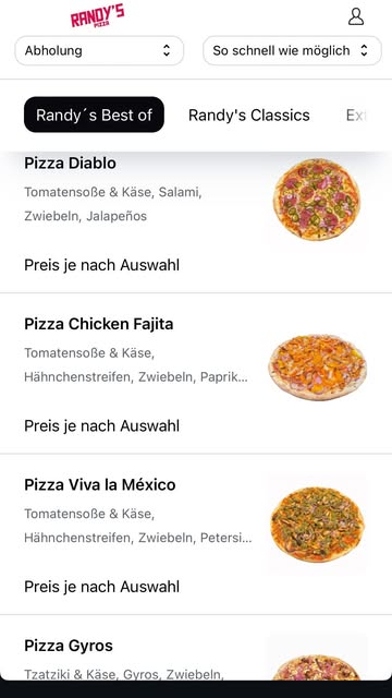 Randy's Pizza Lindwedel Facebook ad: Online & Vorort