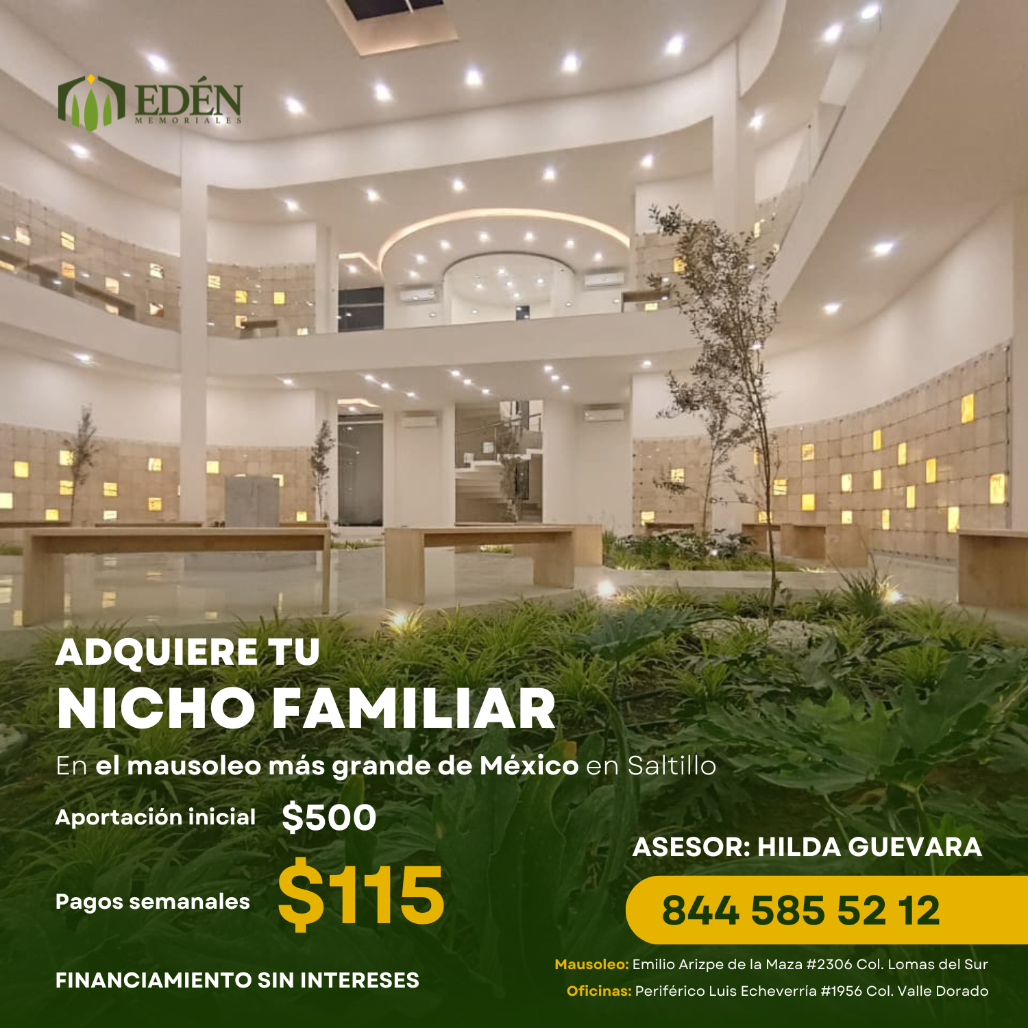 Jardín de Vida Facebook ad: Agenda una cita