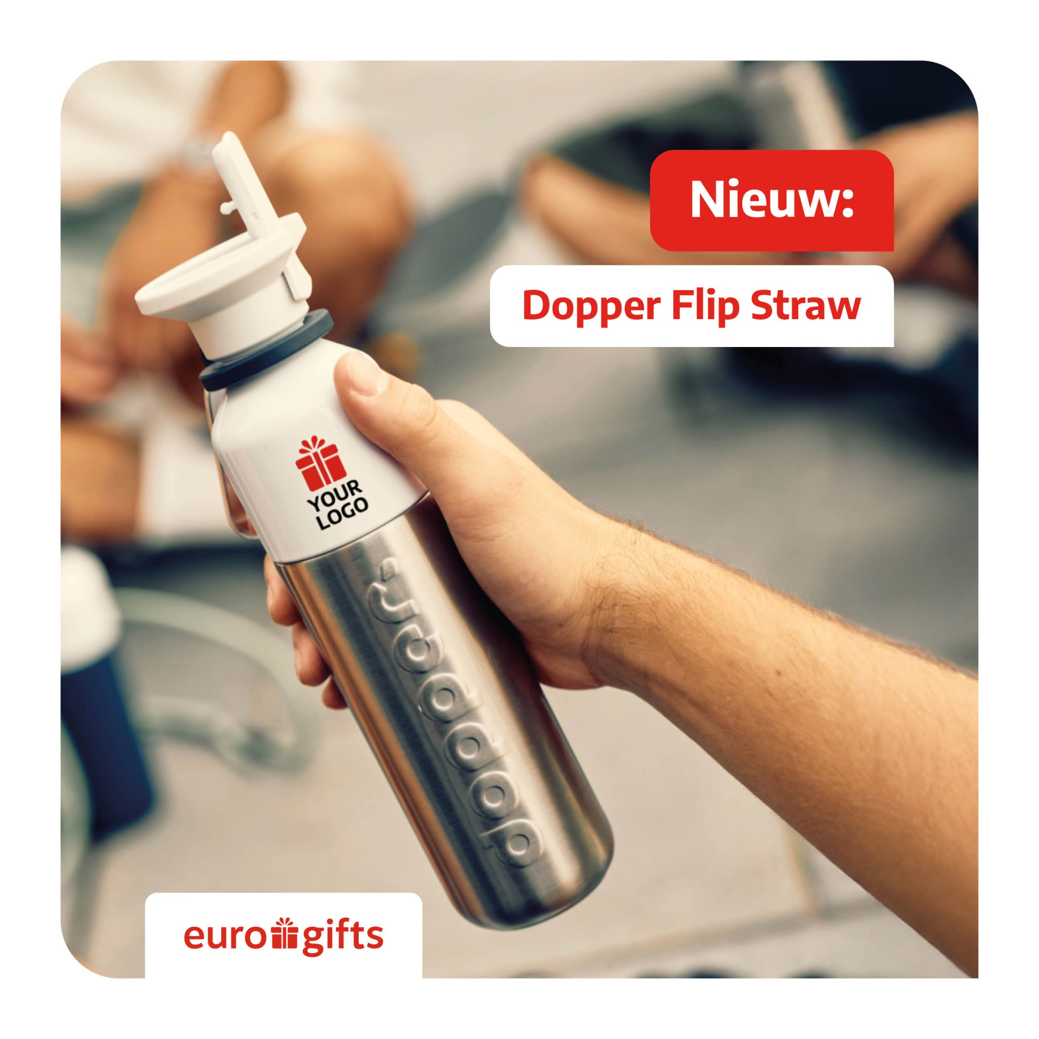 Eurogifts relatiegeschenken - Objets publicitaires Facebook ad: Nieuw van Dopper: ontdek de Flip Straw, combineerbaar…