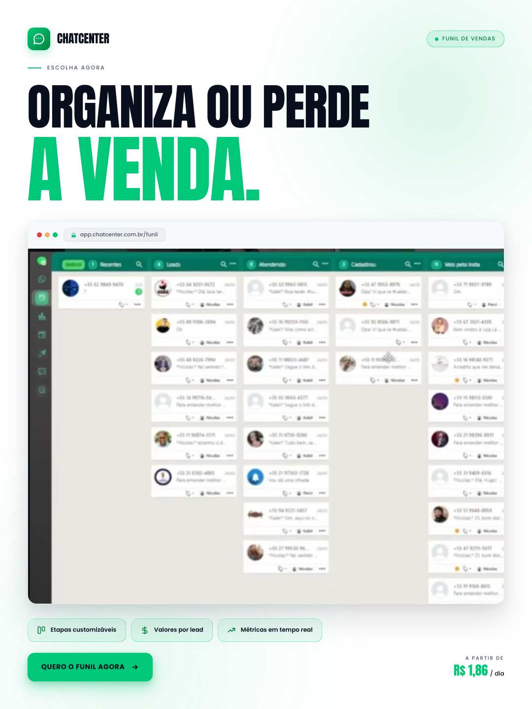 ChatCenter Brasil Facebook ad: ChatCenter - Funil de Vendas no WhatsApp