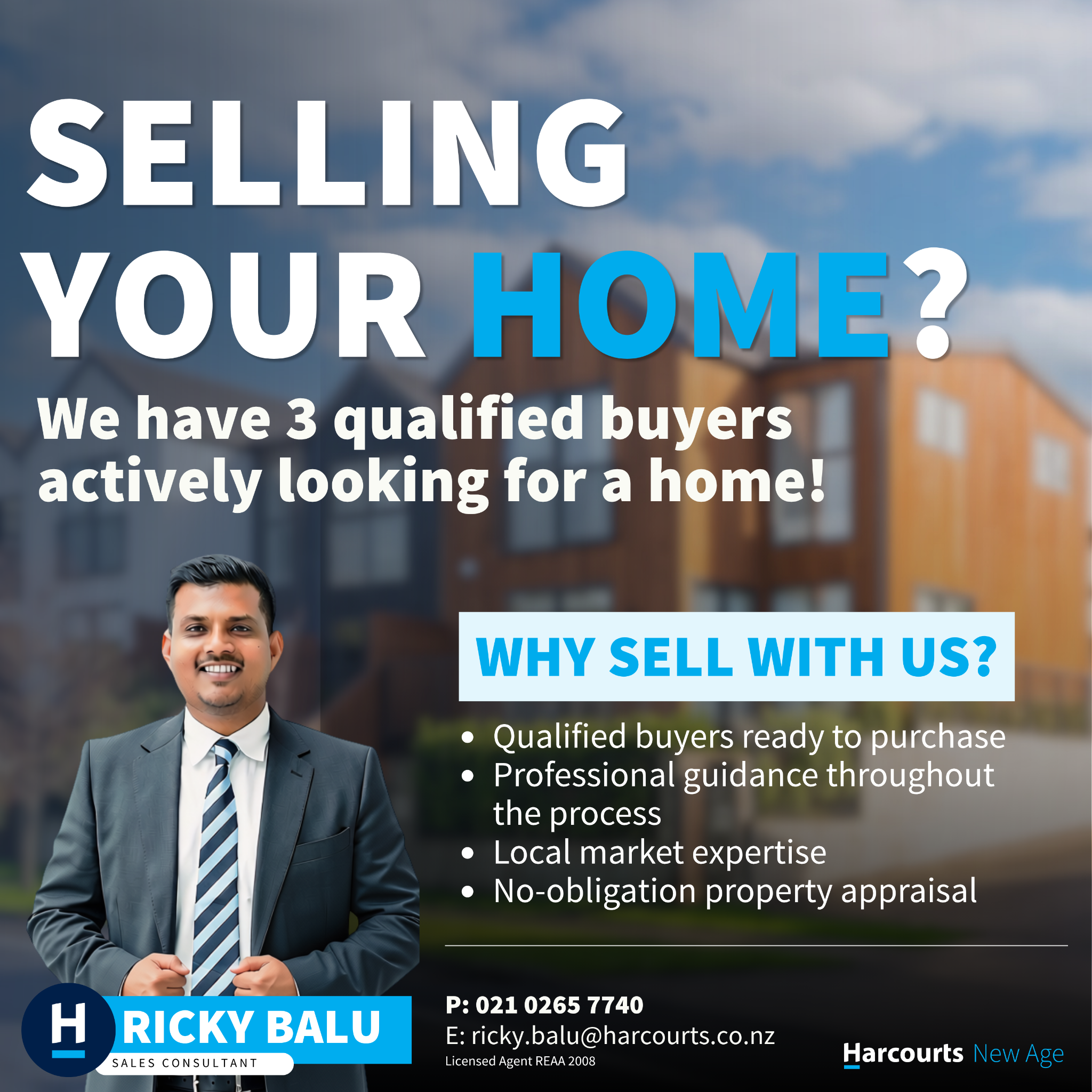 Ricky Balu- Harcourts New Age Ltd Facebook ad from Aug 12, 2026