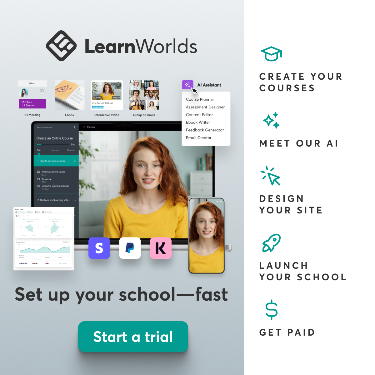 LearnWorlds Facebook ad
