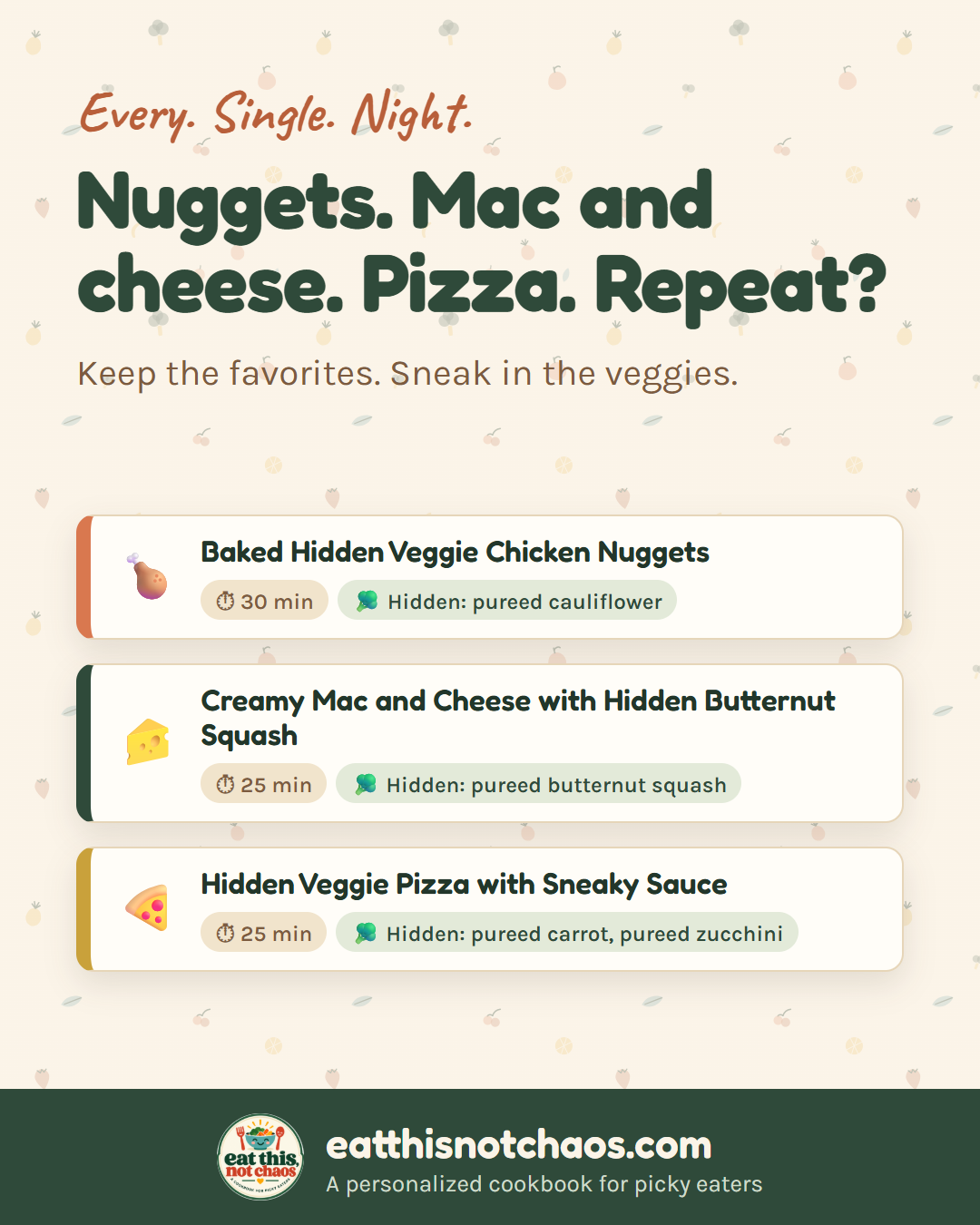 Eat This, Not Chaos Facebook ad: Eat This, Not Chaos | Personalized Recipes & Meal Plans…