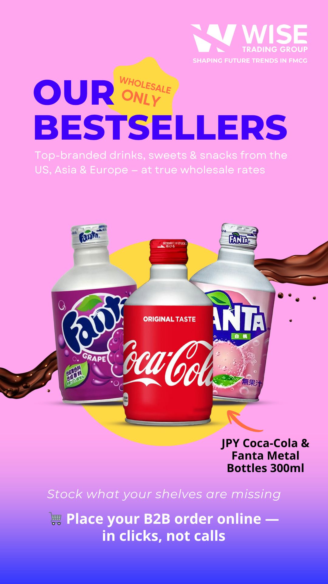 Wise Trading Group Facebook ad: Japanese Coke and Fanta