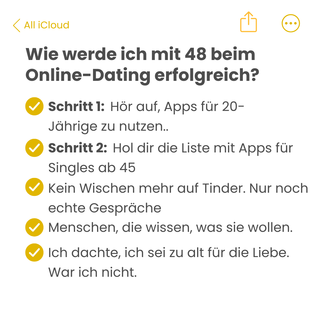 Dating-Kompass Deines Vertrauens Facebook ad: Dating mit 45+? Diese Liste hat einiges verändert.