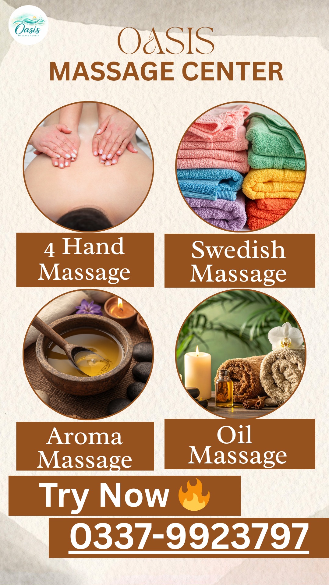 Oasis Massage Center F8 Islamabad Facebook ad from May 26, 2026