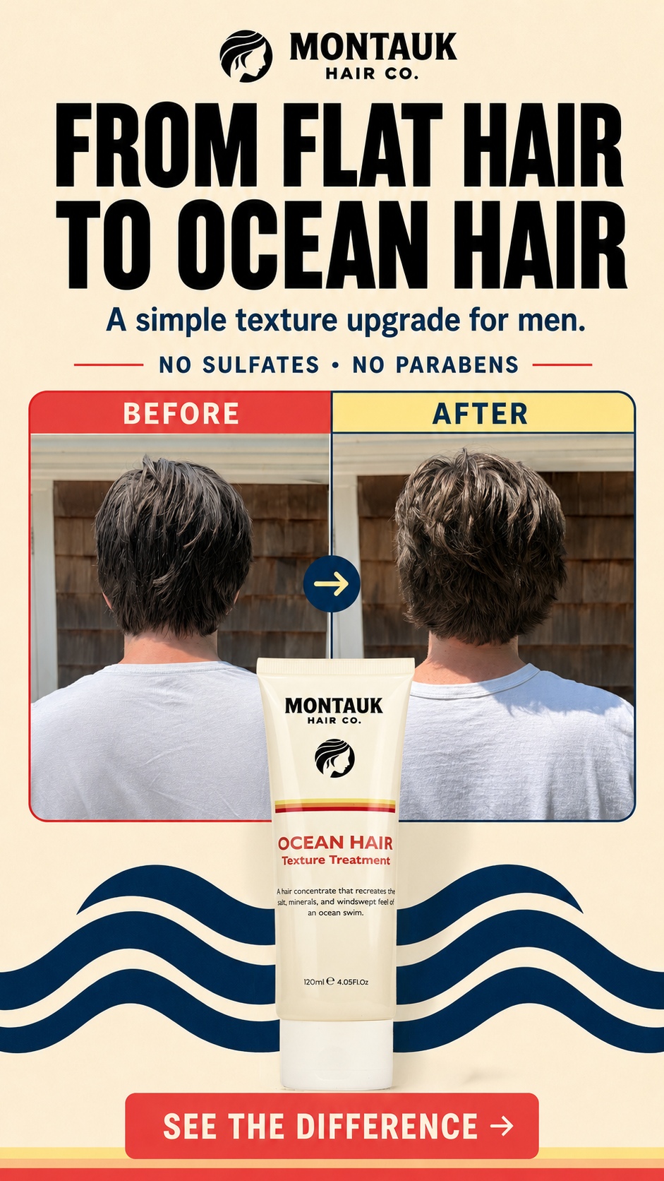 Montauk Hair Co Facebook ad from Jun 9, 2026