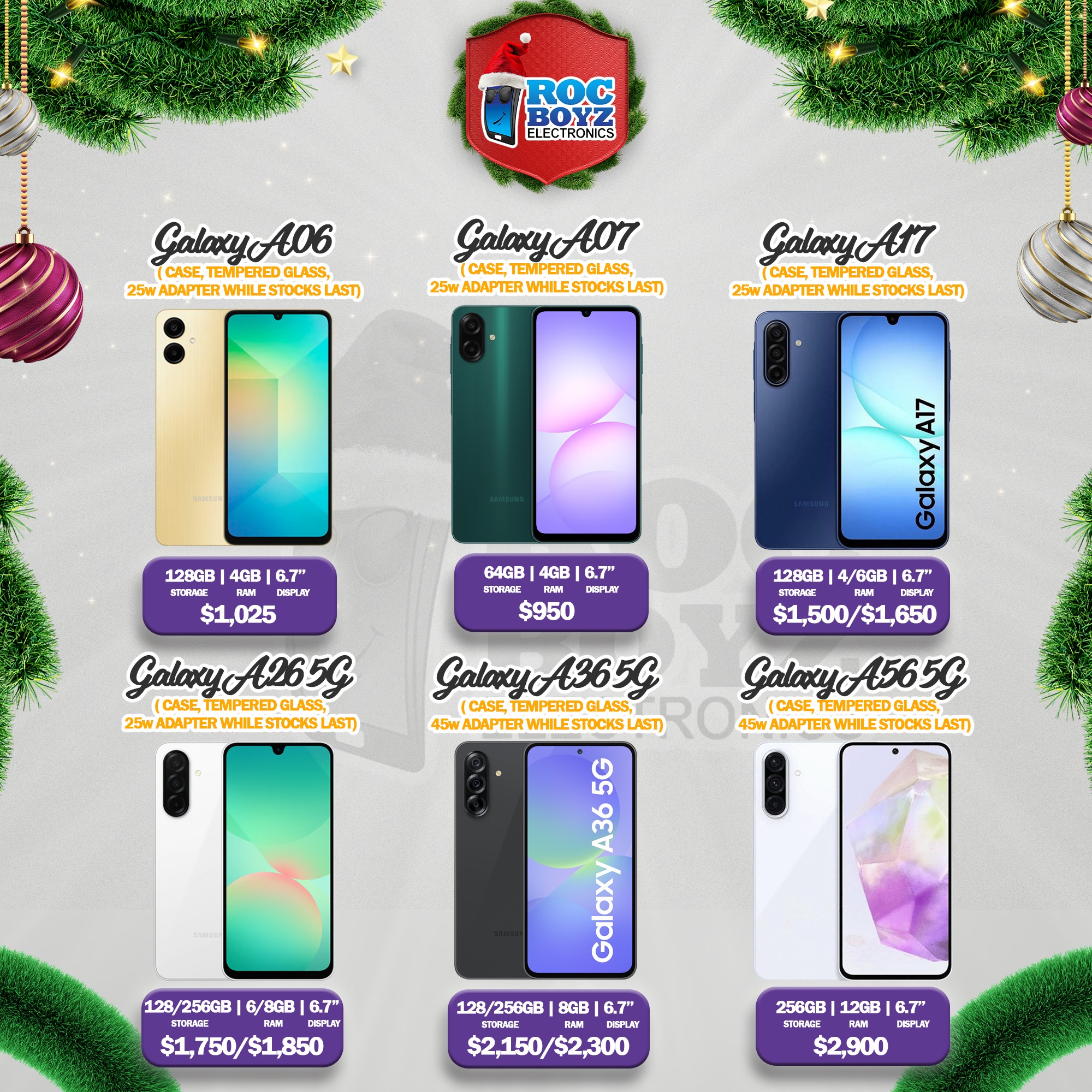 Roc Boyz Electronics Ltd Facebook ad: ROC BOYZ CHRISTMAS PRICE LIST
