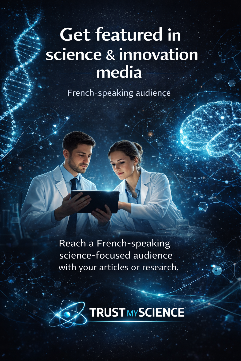 Trust My Science Facebook ad: Looking to share your story with a science-focused…