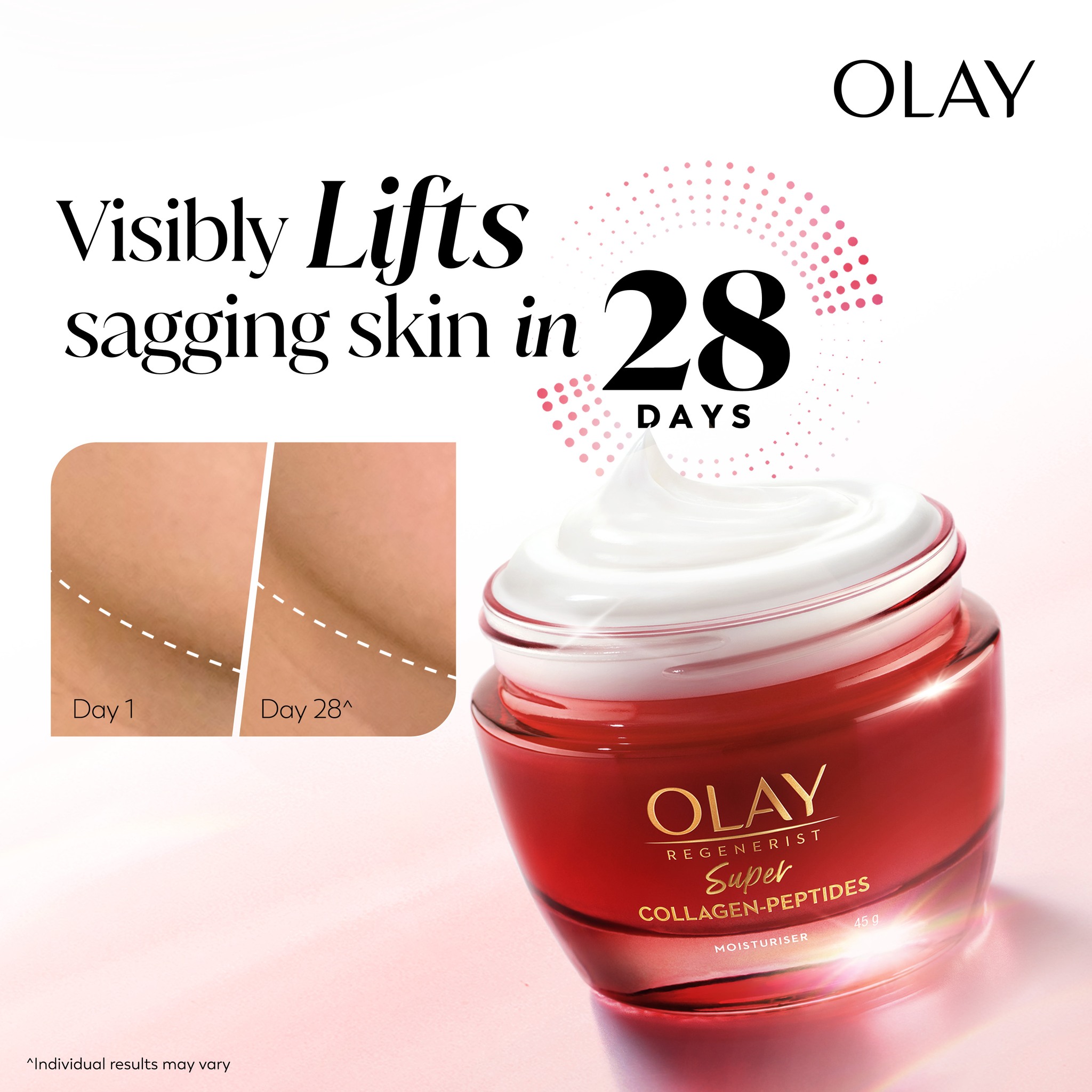 Olay Facebook ad: Lifted-looking skin starts here