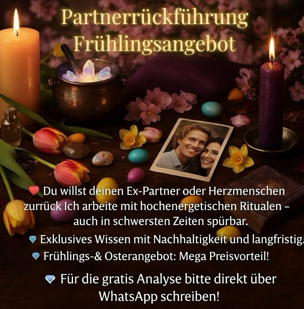 Die Mindset Akademie Facebook ad: Partnerrückführung, Frühlingsangebot 2026