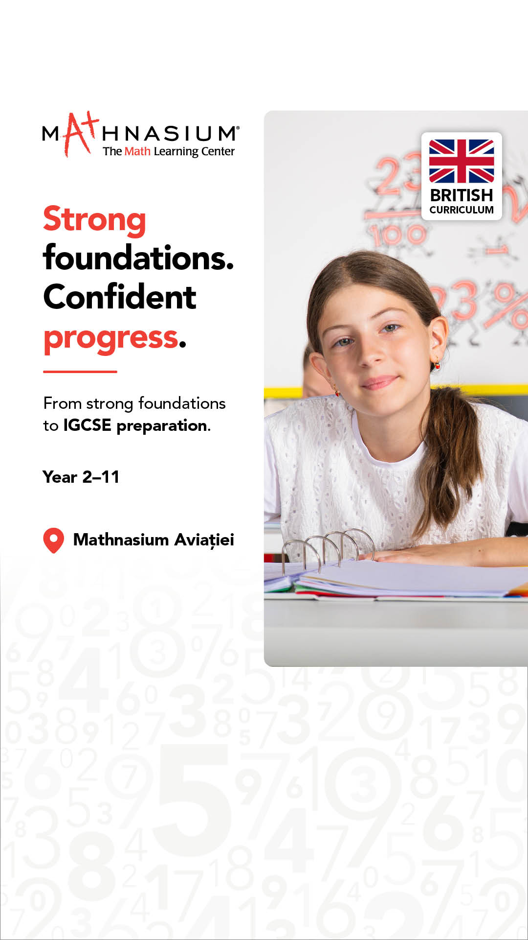 Mathnasium Aviației Facebook ad: Build Strong Maths Skills at Every Stage