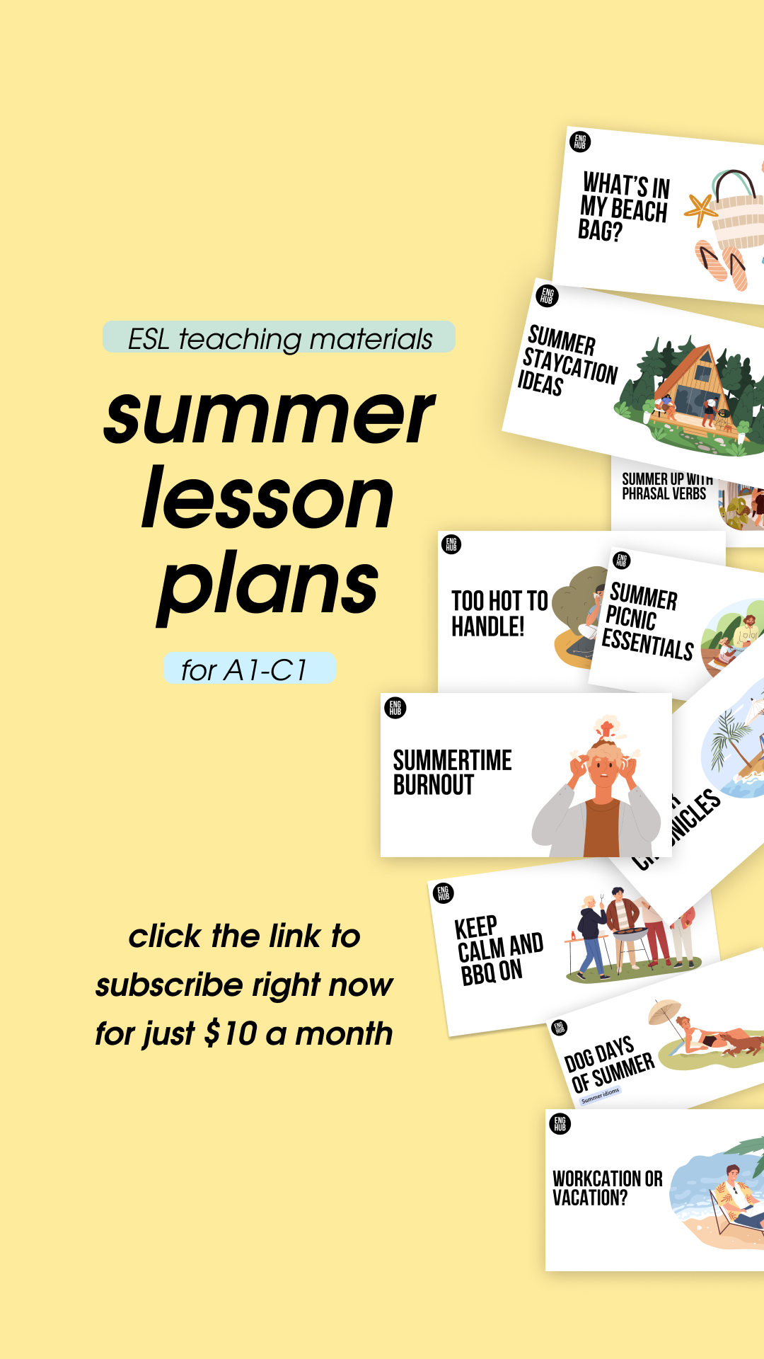 enghub.pro Facebook ad: English Lesson Plans, Free ESL English Teaching Resources…