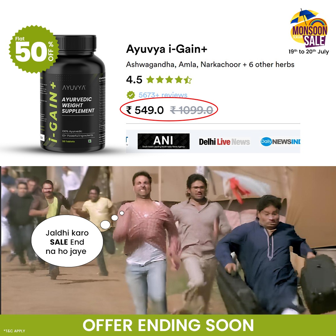 Ayuvya Weight Gain Journey Facebook ad
